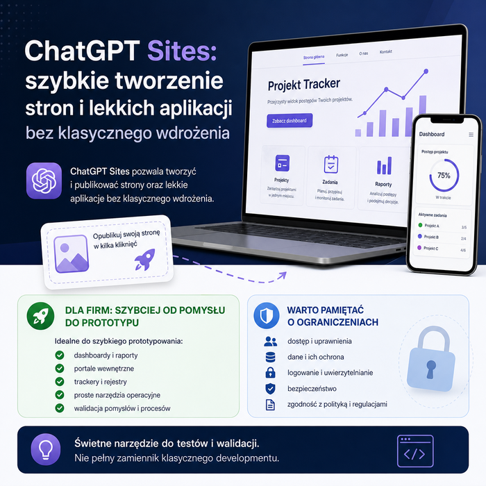 ChatGPT Sites: szybkie tworzenie stron i lekkich aplikacji bez klasycznego wdrożenia